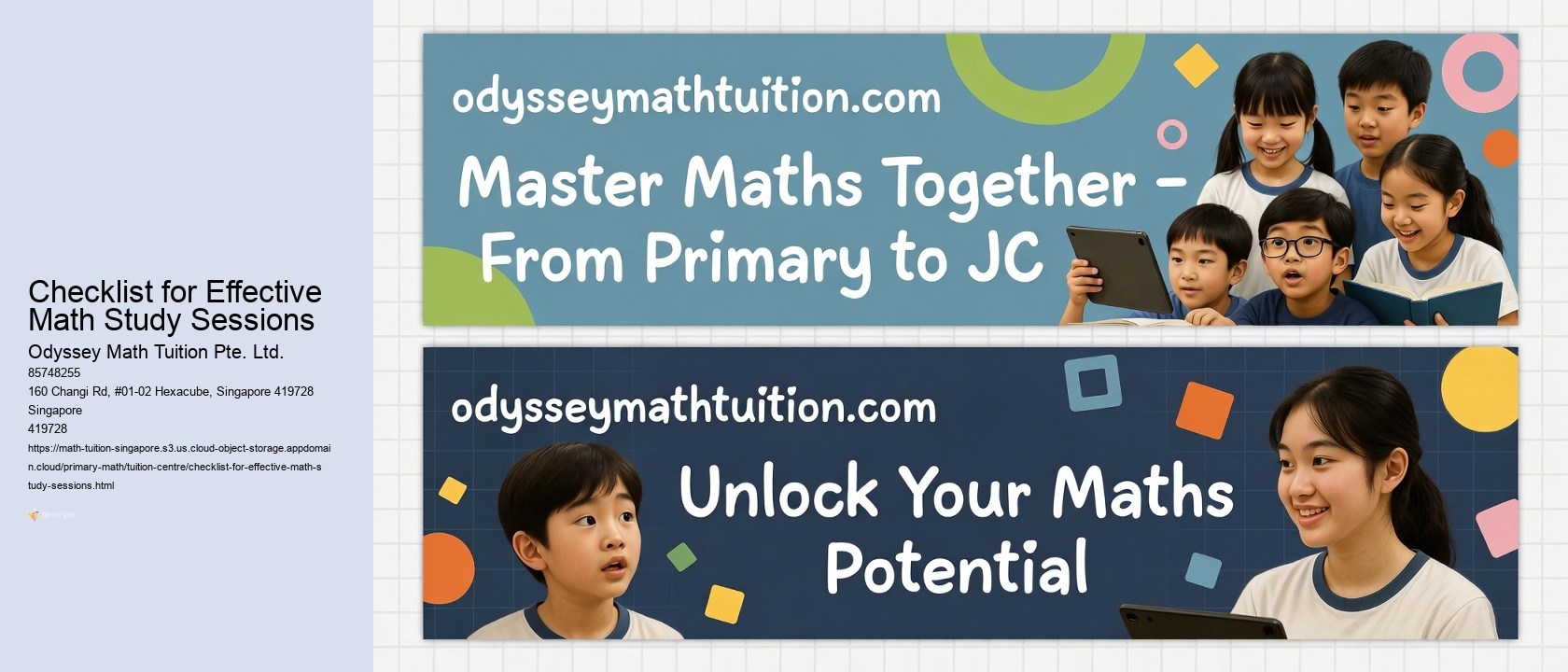 Checklist for Effective Math Revision Sessions